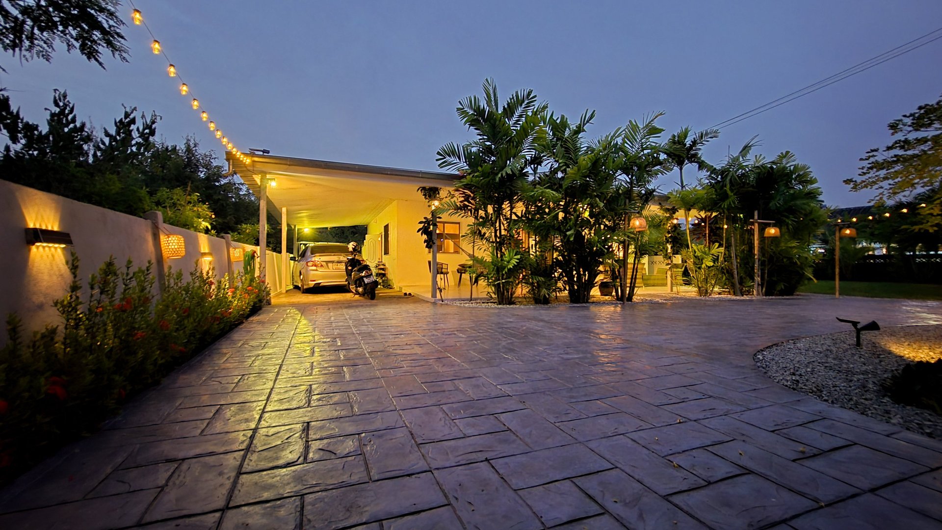 Modern home with sealed driveway